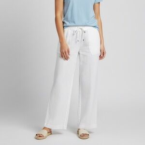 EILEEN FISHER ORGANIC COTTON/LINEN STRIAGHT LEG PANTS - WONENS SMALL